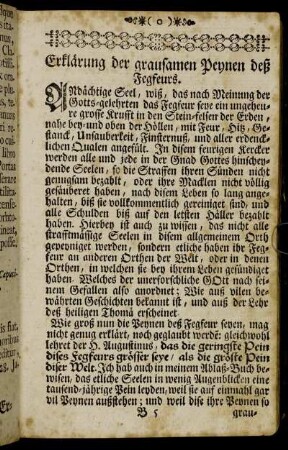 Erklärung der grausamen Peynen deß Fegfeurs.