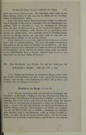III. Von Constantin dem Großen bis auf den Untergang des weströmischen Reiches. 323 bis 476 n. Chr.