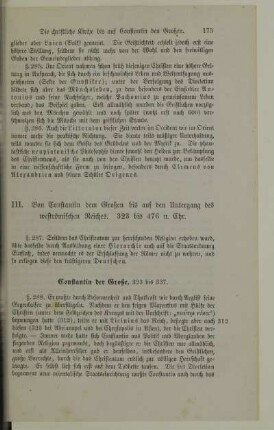 III. Von Constantin dem Großen bis auf den Untergang des weströmischen Reiches. 323 bis 476 n. Chr.
