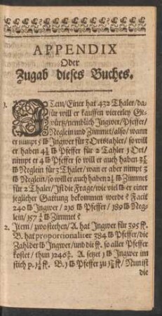 Appendix Oder Zugab dieses Buches.
