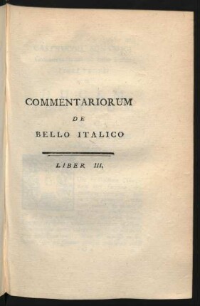 Commentariorum De Bello Italico. Liber III.