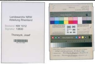 Entnazifizierung Josef Thoneyck , geb. 09.09.1894 (Schulleiter)