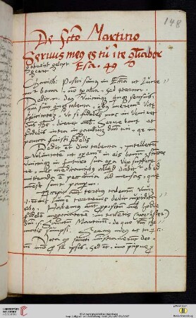 De Sancto Martino [Predigttext, Is 49,3:]