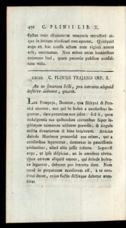 CXIII. C. Plinius Trajano Imp. S.