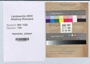 Entnazifizierung Johann Heinrichs , geb. 08.08.1898 ()