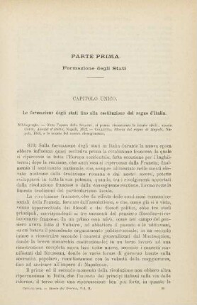 Parte prima. Formazione degli Stati