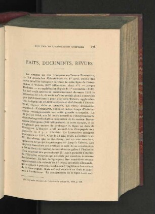 Faits, Documents, Revues.