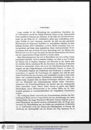 Vorwort von Karl Otmar Freiherr von Aretin