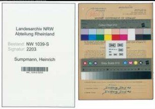 Entnazifizierung Heinrich Sumpmann , geb. 02.01.1895 (Landwirt)