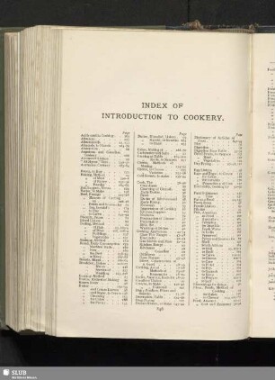 Index of introduction to cookery