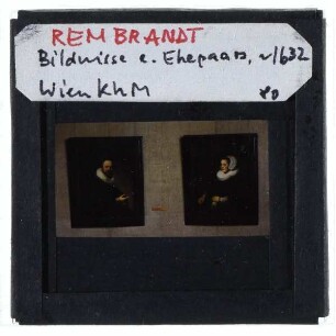 Rembrandt, Bildnis eines Mannes (Wien KHM, GG 407),Rembrandt, Bildnis einer Frau mit Handschuhen in der Hand (Wien KHM 2b3bf3eee2)
