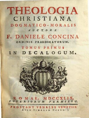 Theologia Christiana Dogmatico-Moralis, 1