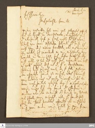 Vermerk von August Hermann Francke zum Brief von Carl Hildebrand von Canstein.