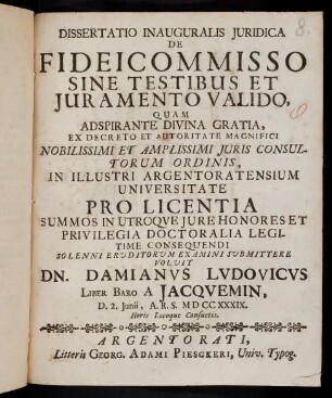 1-32, Dissertatio Inauguralis Juridica