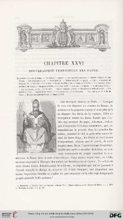 Chapitre XXVI: Souveraineté temporelle des papes