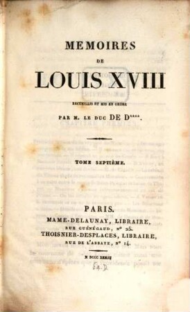 Mémoires de Louis XVIII. 7
