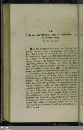 VI. Busso von der Asseburg, oder der Falkenstein im 30jährigen Kriege