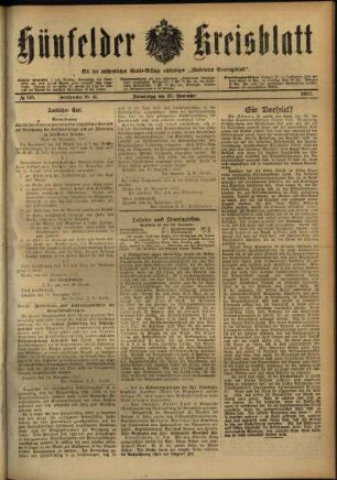 Ausgabe vom Donnerstag, den 22. November 1917.