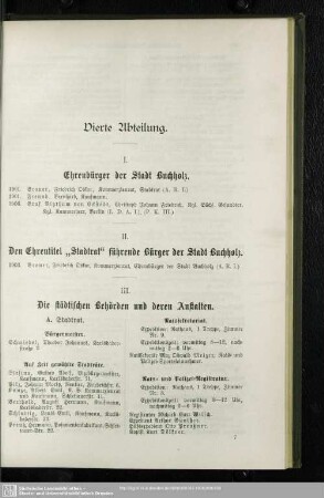 Vierte Abteilung. Behördenverzeichnis