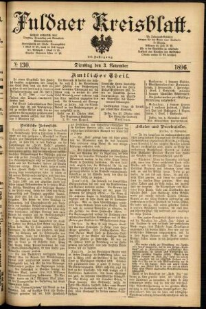Ausgabe vom Dienstag, den 03. November 1896.