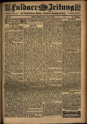 Zweite Ausgabe vom Montag, den 28. Oktober 1901.