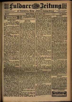 Zweite Ausgabe vom Montag, den 28. Oktober 1901.