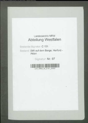 Eintreibung von Schuldforderungen des Stifts auf dem Berge im Konkurs des Friedrich von Quernheim