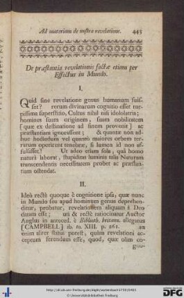 Ad materiam de nostra revelatione.