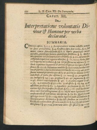 Caput XII. De Interpretatione voluntatis Divinae & Humanae per verba declaratae.