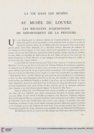 La vie dans les musées
