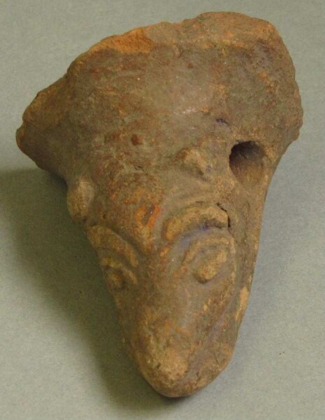 Animal head made of clay