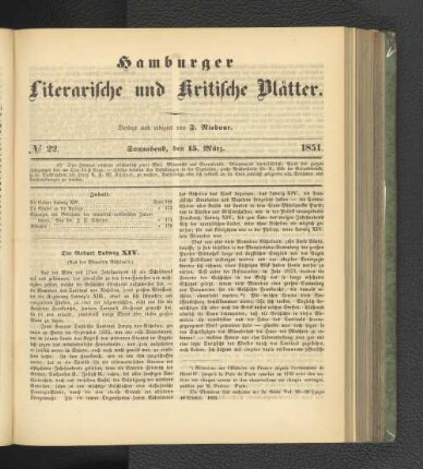 No. 22. 15. März 1851