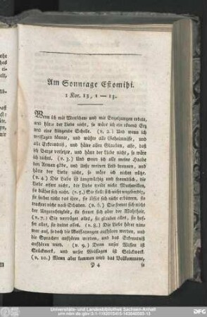 Am Sonntage Estomihi. 1 Kor. 13, 1-13.