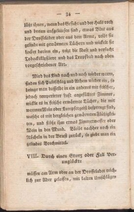 VIII. Durch einen Sturz oder Fall Verunglückte