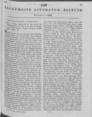 Zeitschrift für die Kunde des Morgenlandes. Bd. 4. H. 2. Hrsg. v. C. Lassen. Bonn: König 1842