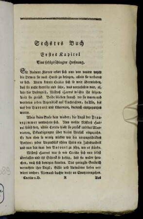 Erstes Kapitel. Eine fehlgeschlagne Hofnung.