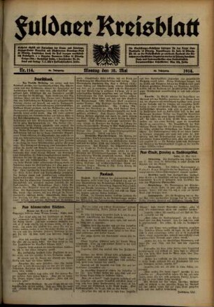 Ausgabe vom Montag, den 18. Mai 1914.