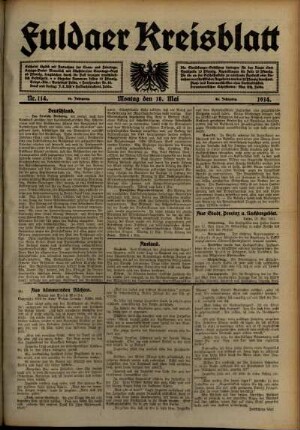 Ausgabe vom Montag, den 18. Mai 1914.