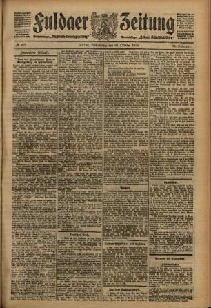 Zweite Ausgabe vom Donnerstag, den 28. Oktober 1909.