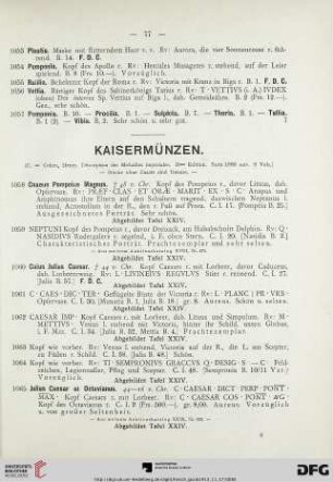 Kaisermünzen (Nr. 1058-1552)
