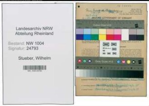 Entnazifizierung Wilhelm Stueber , geb. 23.07.1901 (Telefonist)