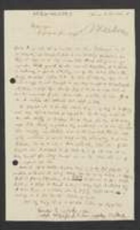 Brief von Franz Carl Mertens an Unbekannt