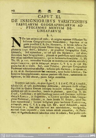 Caput XI. De Insignioribus Variationibus Tabularum Geographicarum Ad Ptolemaei Mentem Delineatarum