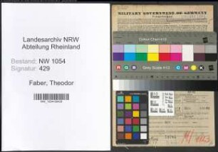 Entnazifizierung Theodor Faber , geb. 09.12.1895 (Lehrer)