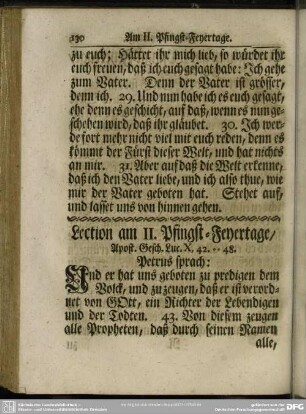 Lection am II. Pfingst-Feyertage