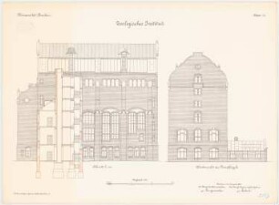 Universität Breslau Zoologisches Institut: Querschnitt Westansicht 1:100