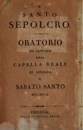 Il santo sepolcro : Oratorio