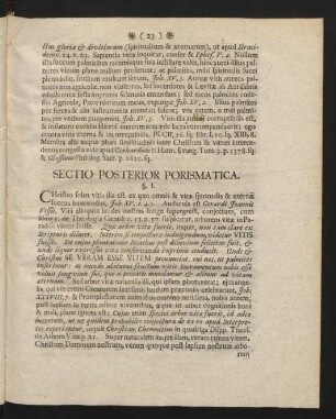 Sectio Posterior Porismatica.