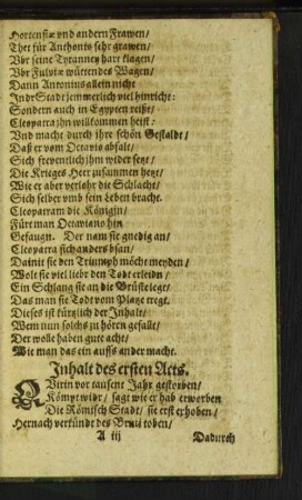 Inhalt des ersten Acts.
