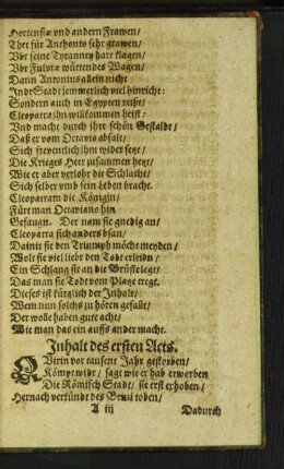 Inhalt des ersten Acts.